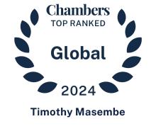 Timothy K Masembe is a Top Ranked lawyer in Chambers Global